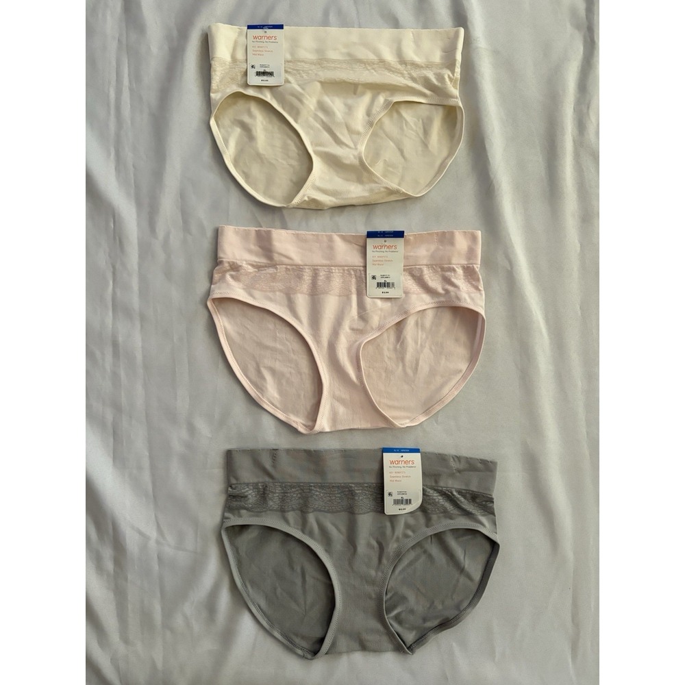 NEW Warners Panty No Pinch No Problems Hipster Panties 3 Pair Womens Size Xlarge